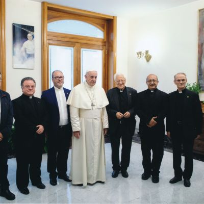 con Papa Francisco sacerdotes mensajeros sept 2018